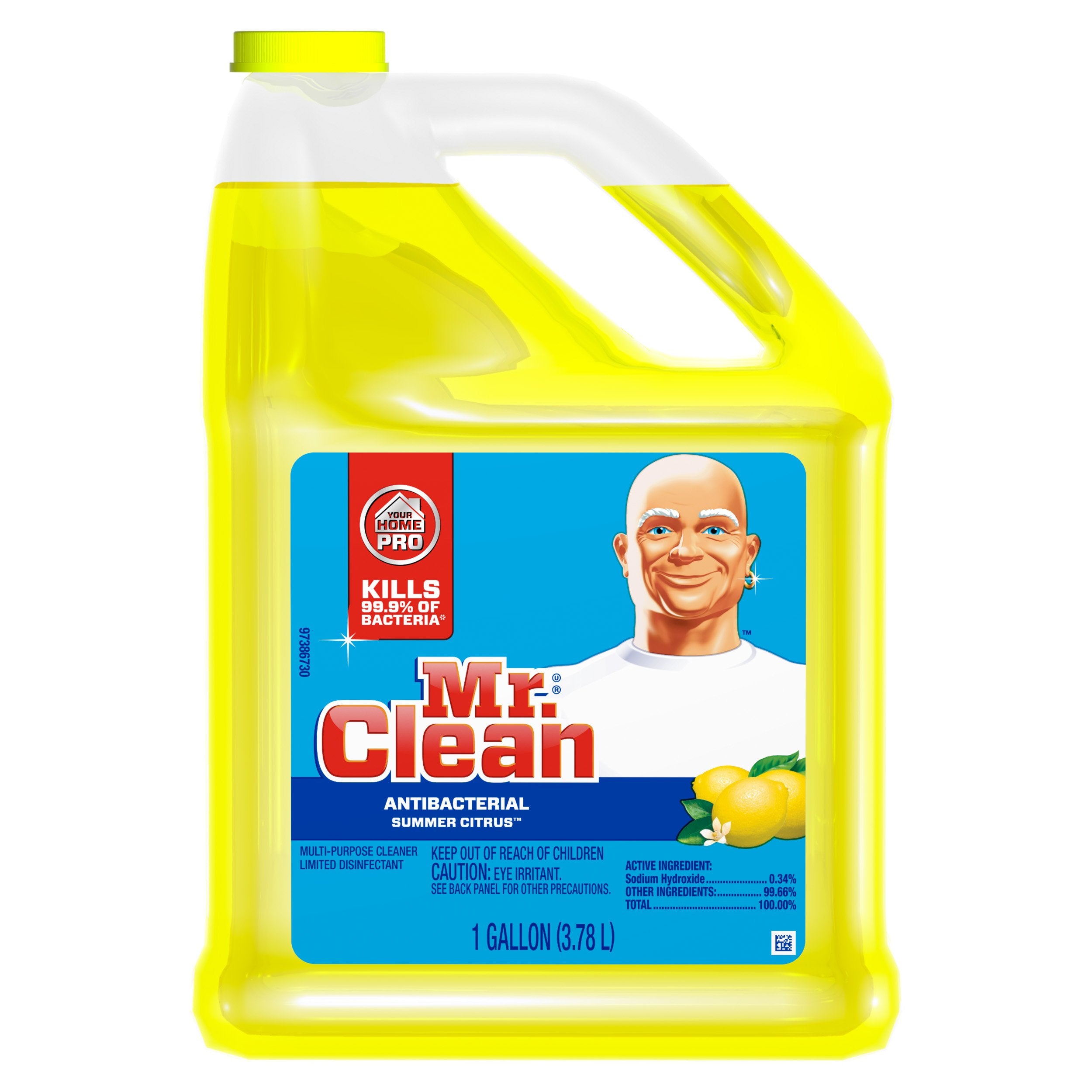 Mr. Clean Multi-Surfaces Summer Citrus bottle pours for quick everyday cleaning