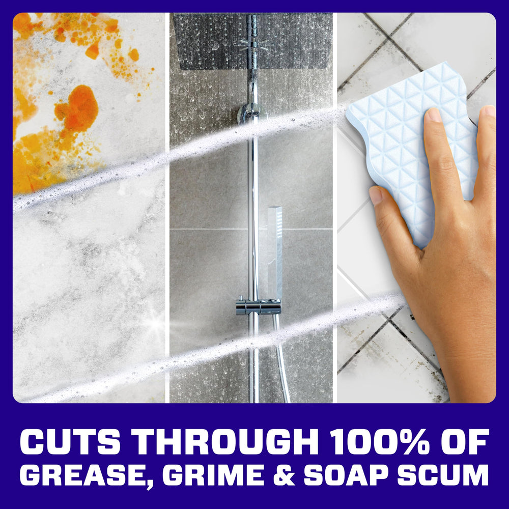 Mr. Clean Ultra Foamy tackles bathroom soap scum with a smooth wipe.