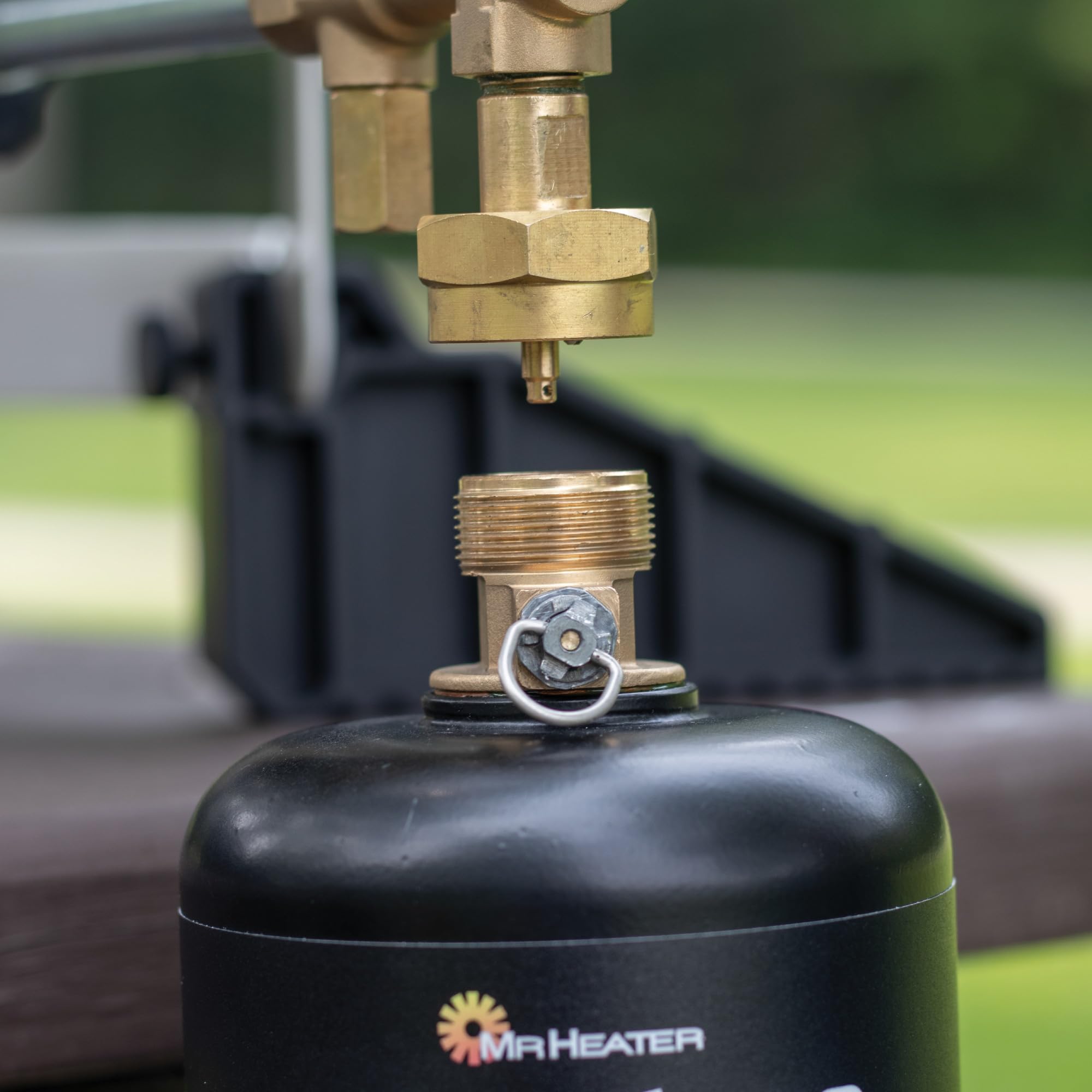 Mr. Heater Fuel Keg 1lb tank compact storage for travel.