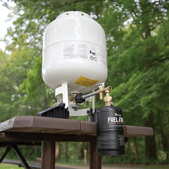 Three stabilizing feet provide secure refilling on uneven surfaces.