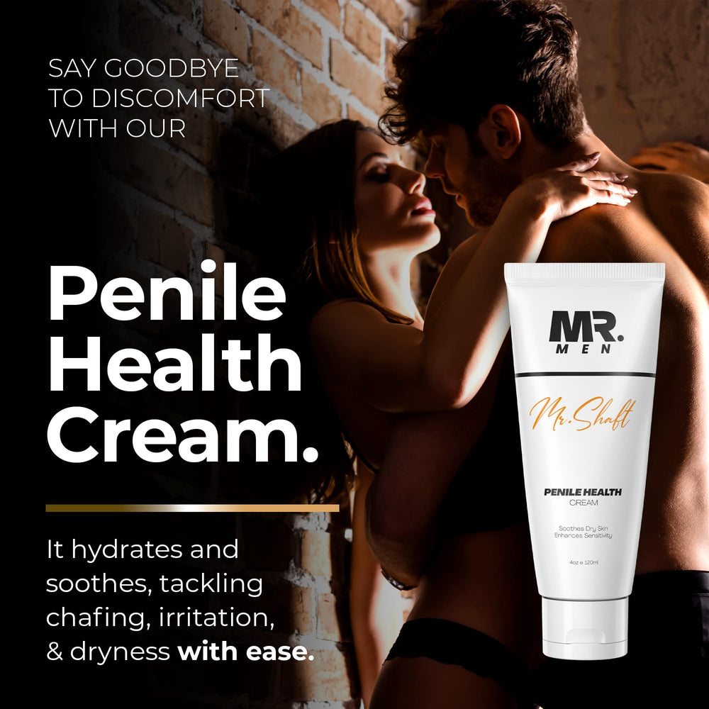 Mr. Men penile cream label highlighting natural ingredients such as coconut oil.