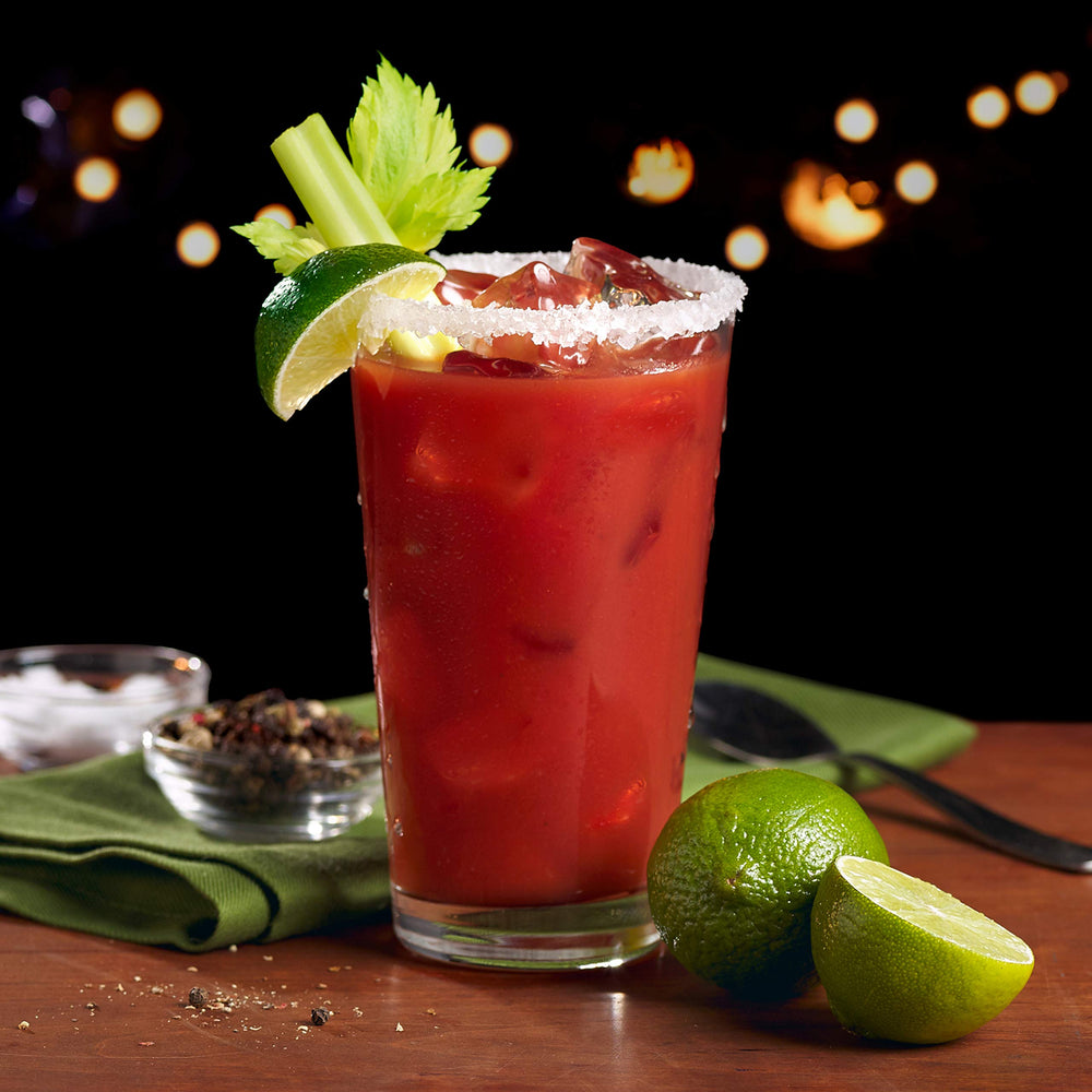 Mr and Mrs T Original Bloody Mary label close-up communicates heritage and quality.