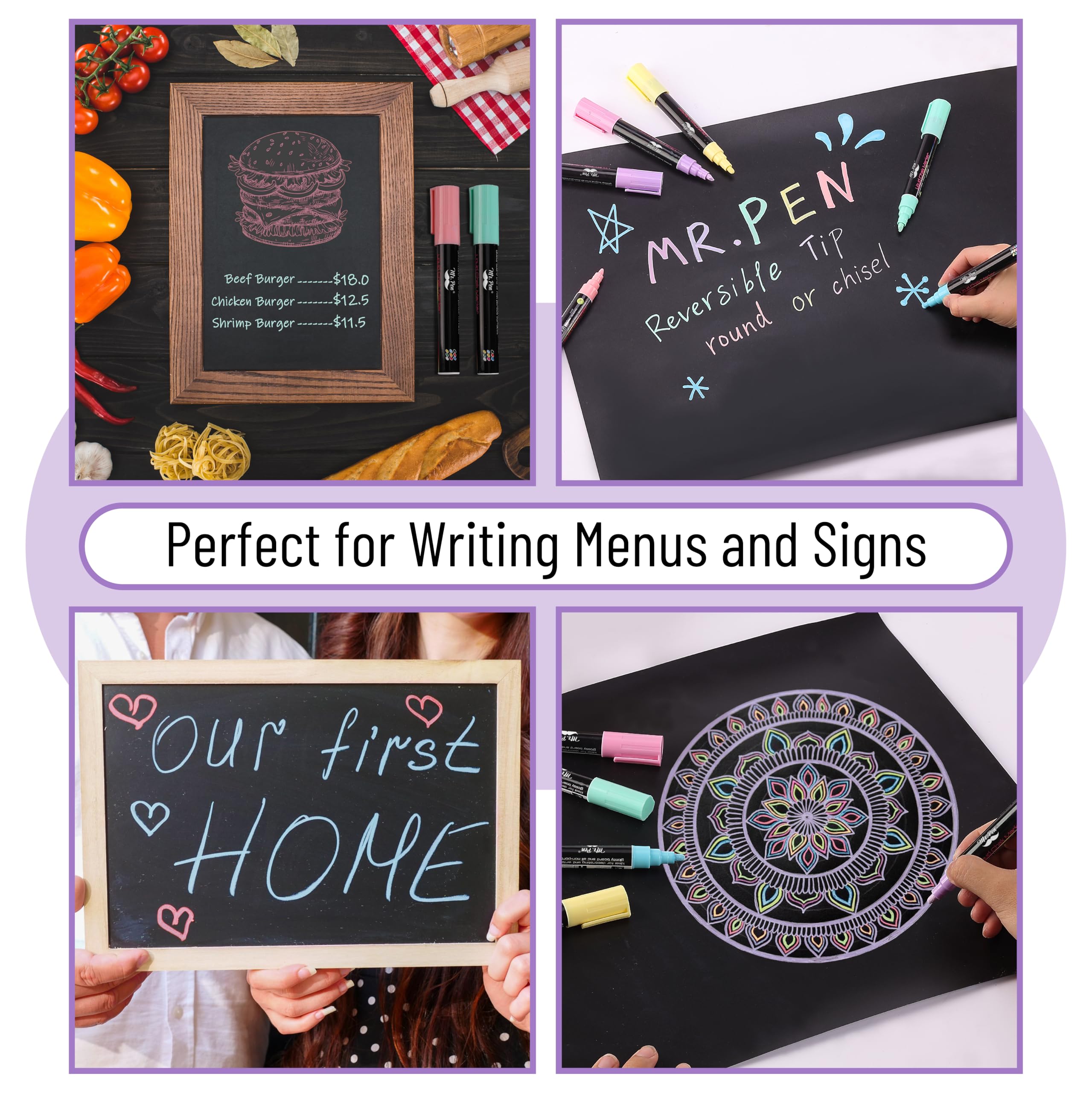 Eight reusable chalkboard labels in assorted shapes for jars.