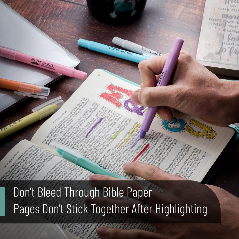 Mr. Pen Bible Highlighters sharpenable tip for finer line accuracy.