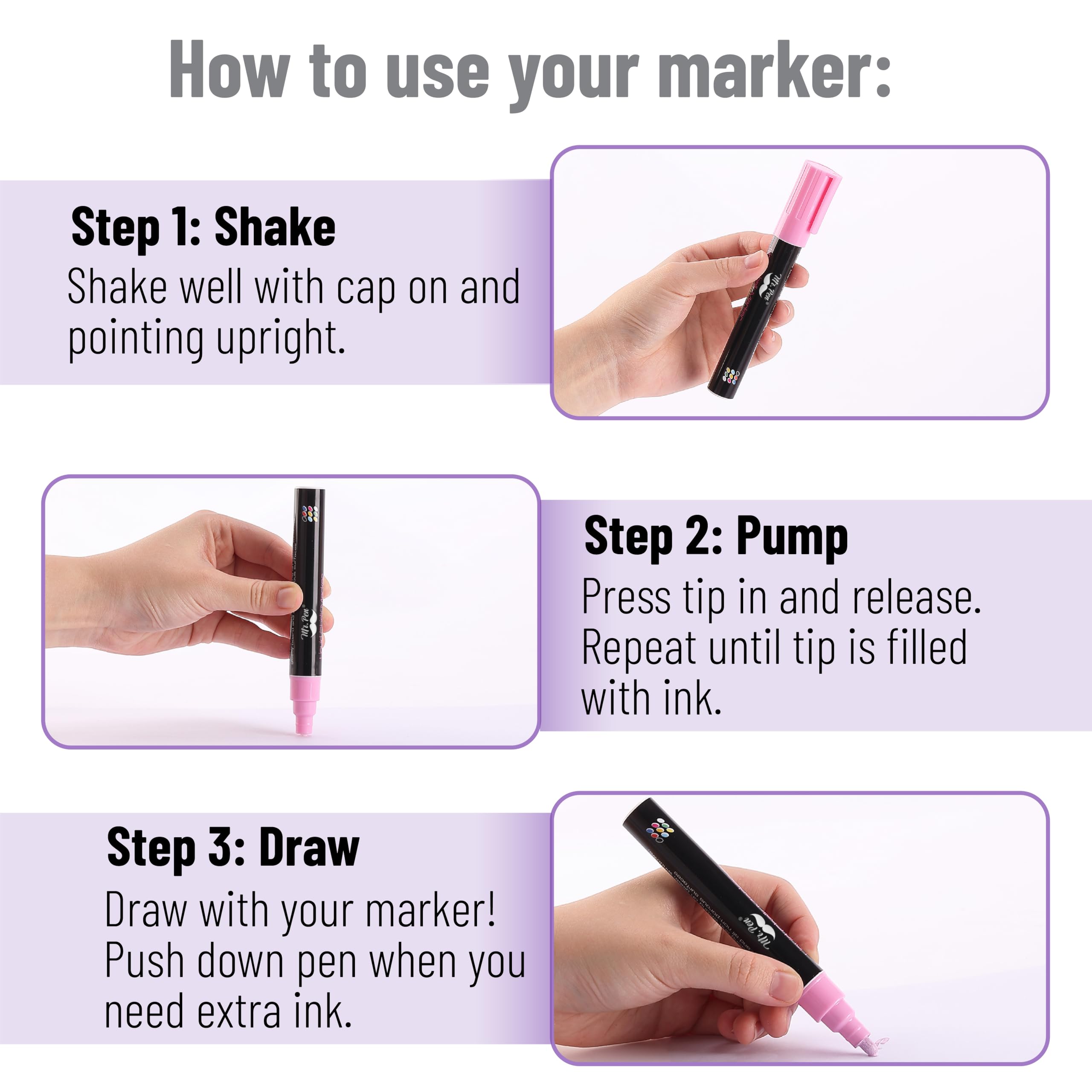 Chalk markers on non-porous surfaces wipe clean without ghosting.