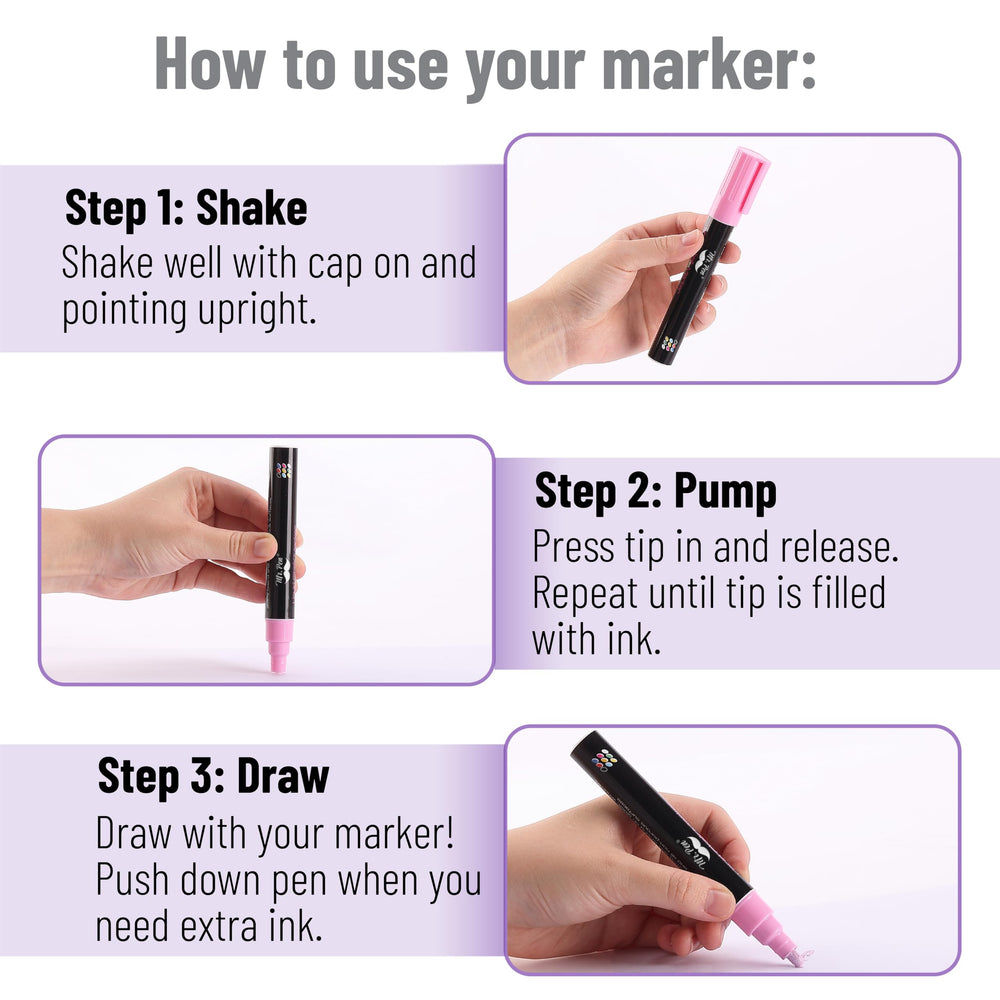 Chalk markers on non-porous surfaces wipe clean without ghosting.
