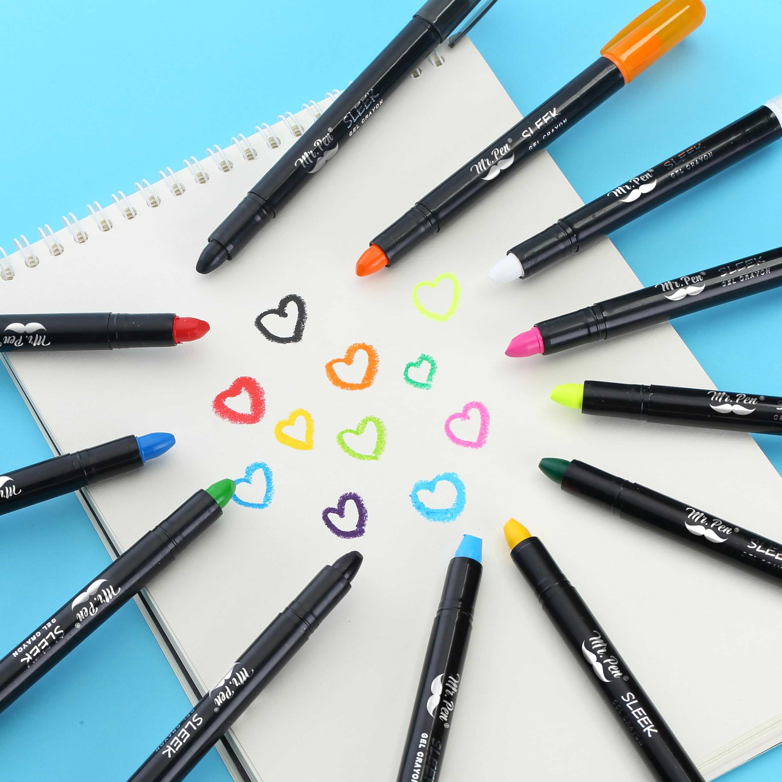 Long-lasting colors from Mr. Pen Gel Crayons stay bright through projects