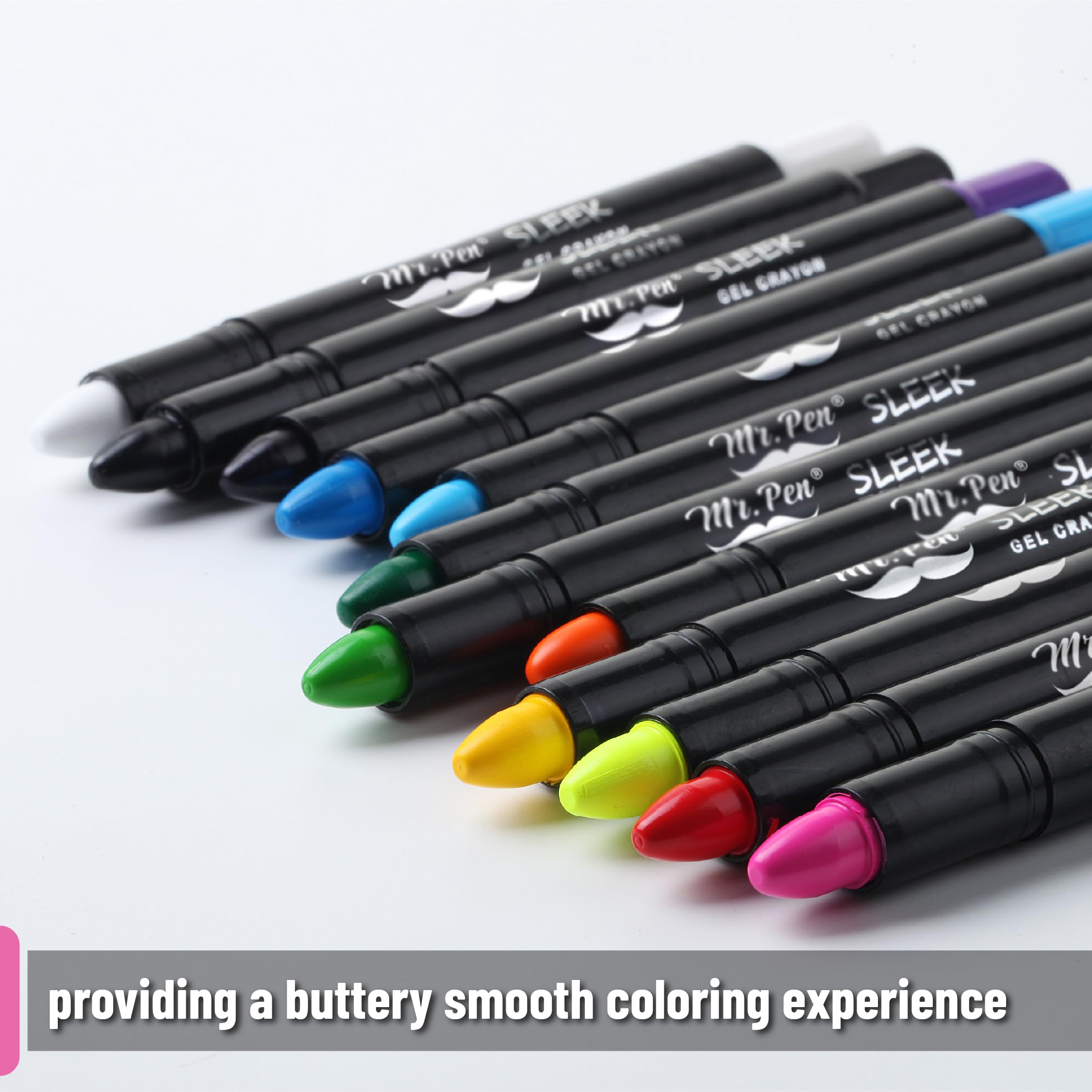 Soft glide of Mr. Pen Gel Crayons on paper supports easy shading