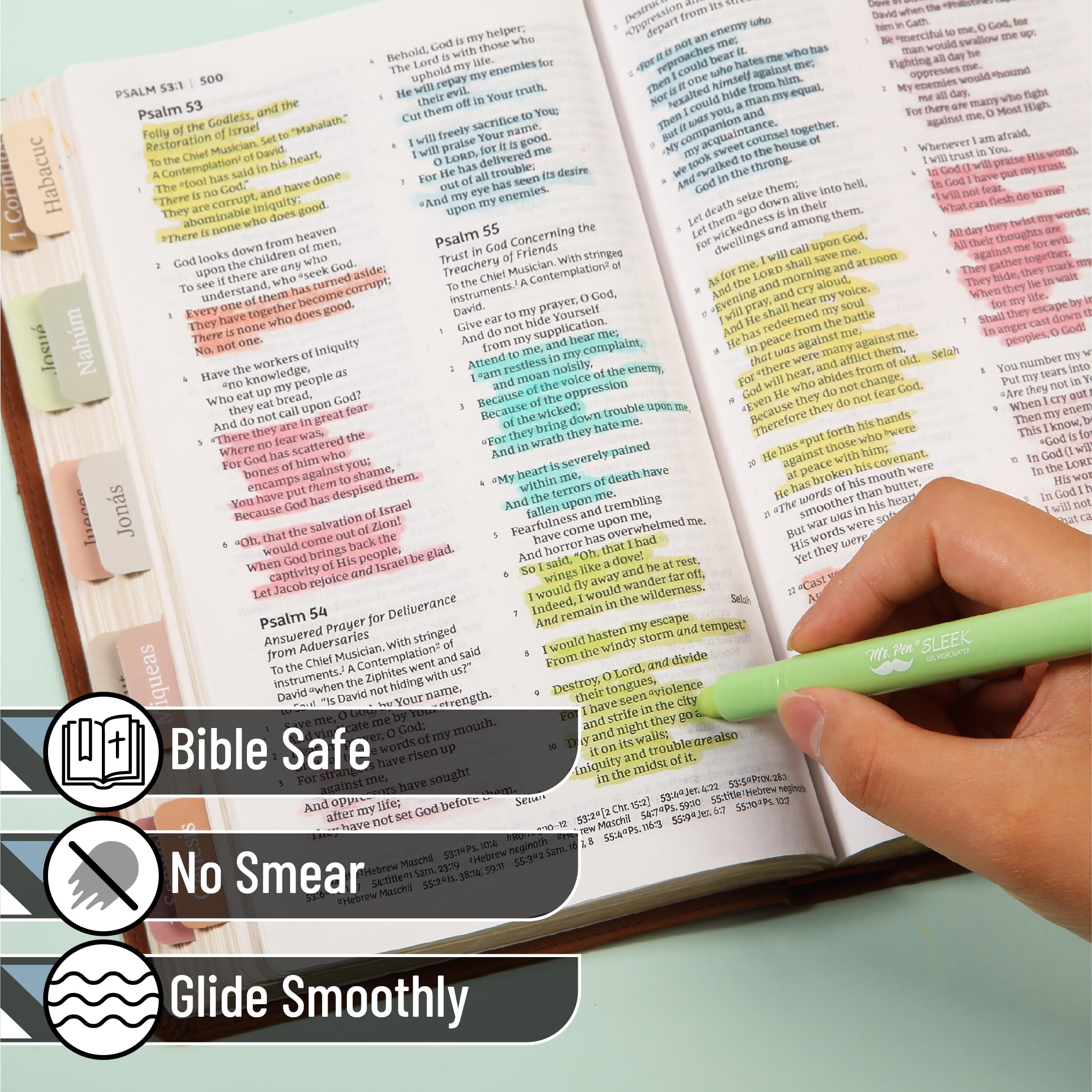 Mr. Pen gel highlighters twist-up design for continuous highlighting.