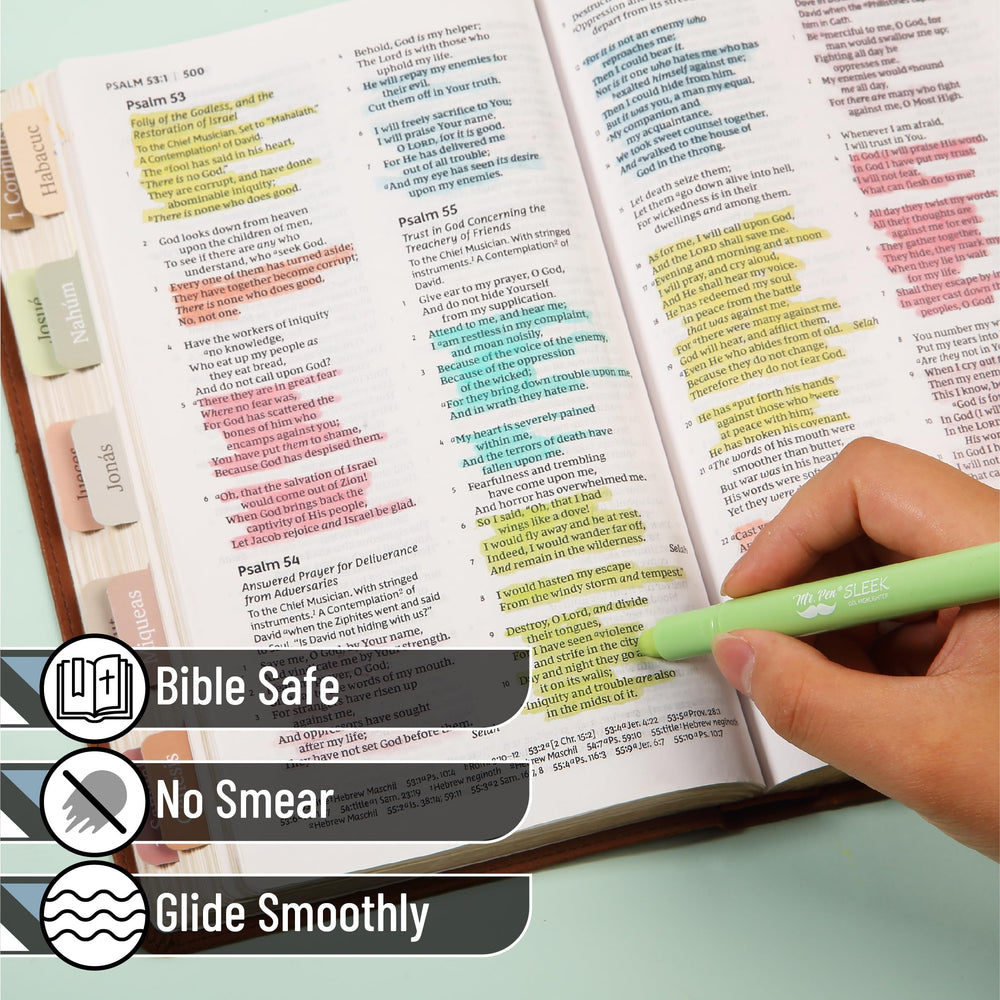 Mr. Pen gel highlighters twist-up design for continuous highlighting.