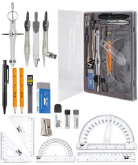 Mr. Pen geometry set with swing-arm protractor for precise angle work.