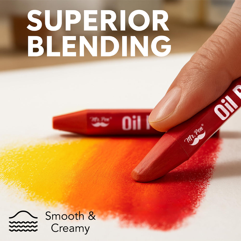 Mr. Pen oil pastels ideal for beginners learning color blending