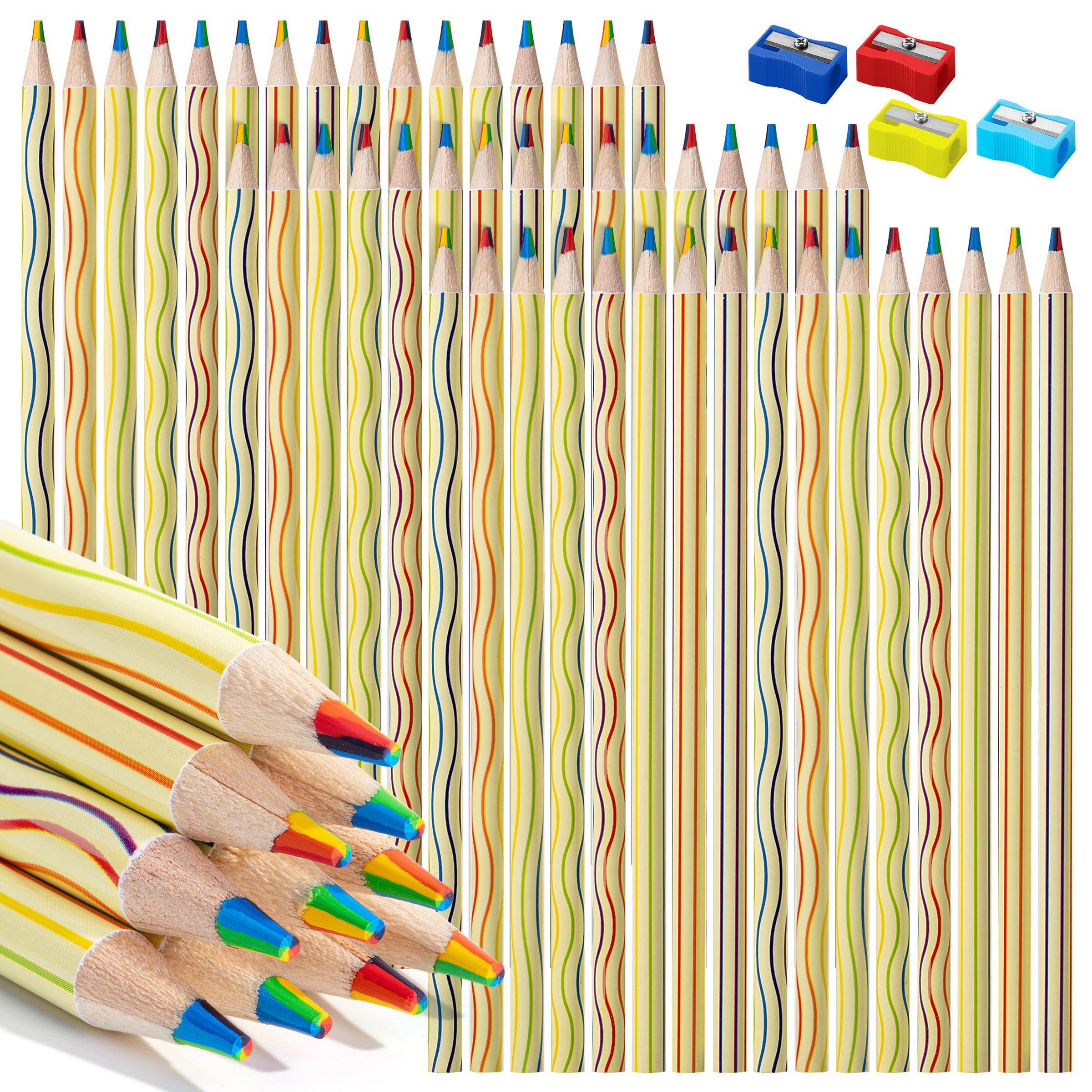Mr. Pen Rainbow Pencils 48-pack box view with vibrant colors for art