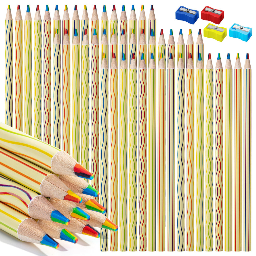Mr. Pen Rainbow Pencils 48-pack box view with vibrant colors for art