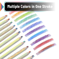 Mr. Pen Rainbow Pencils colorful strokes on paper show rainbow effect
