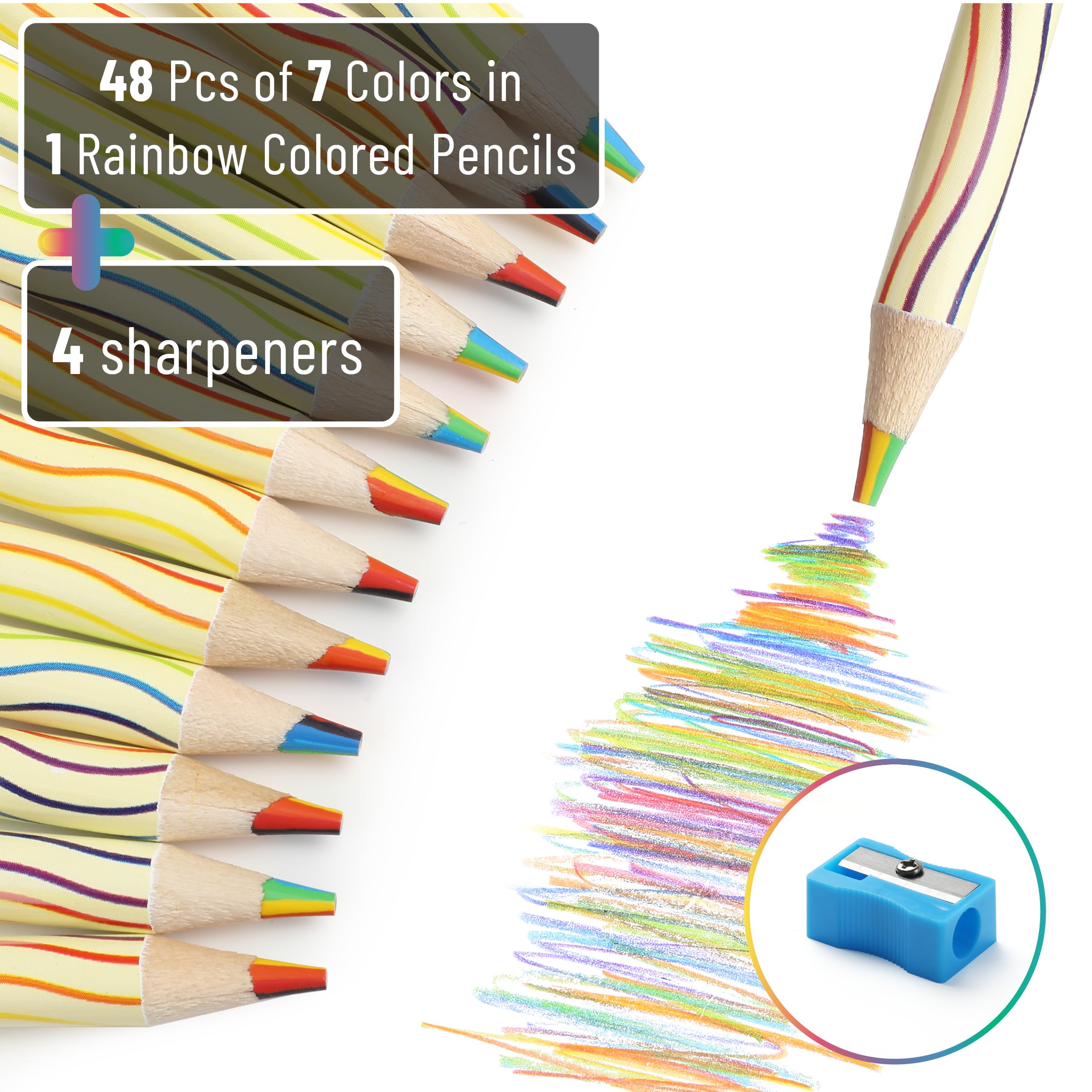Mr. Pen Rainbow Pencils seven-color design inspires playful drawing sessions