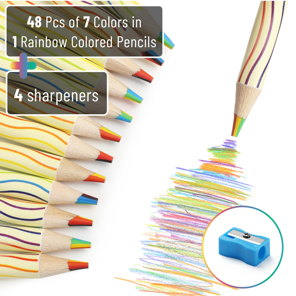 Mr. Pen Rainbow Pencils seven-color design inspires playful drawing sessions