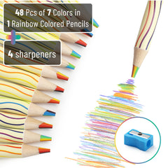 Mr. Pen Rainbow Pencils seven-color design inspires playful drawing sessions