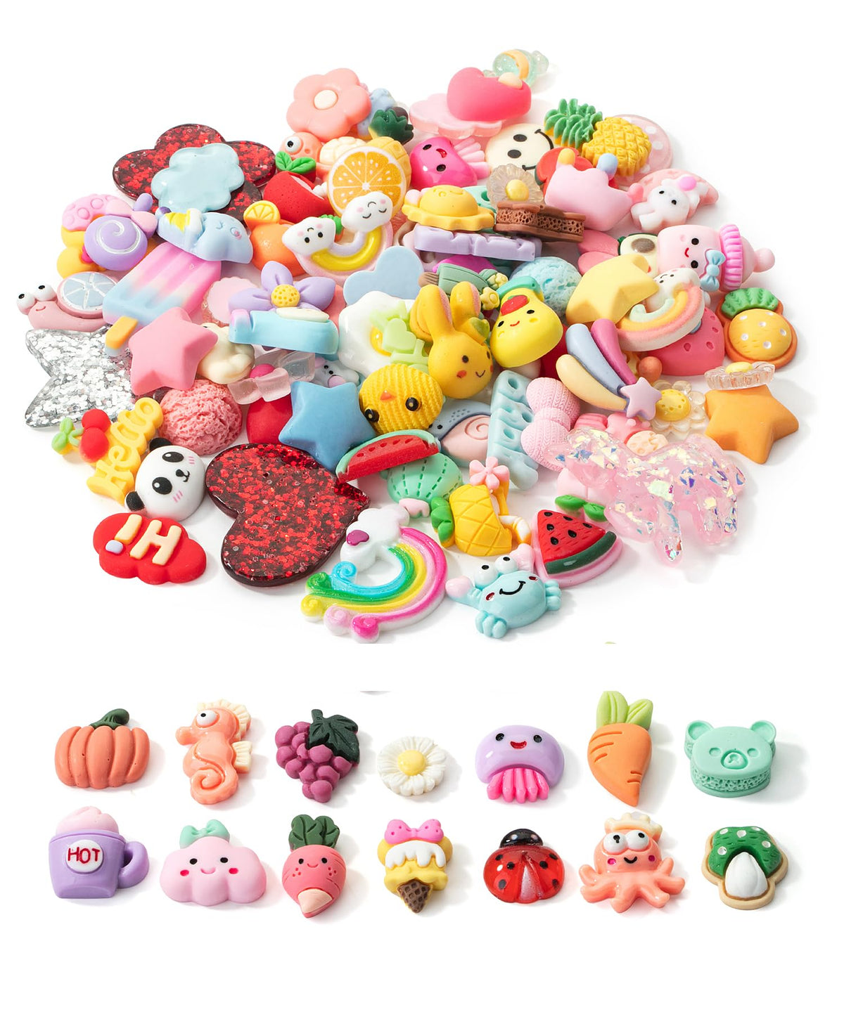 Mr. Pen slime charms candy shapes add cute color to DIY slime projects and crafts.