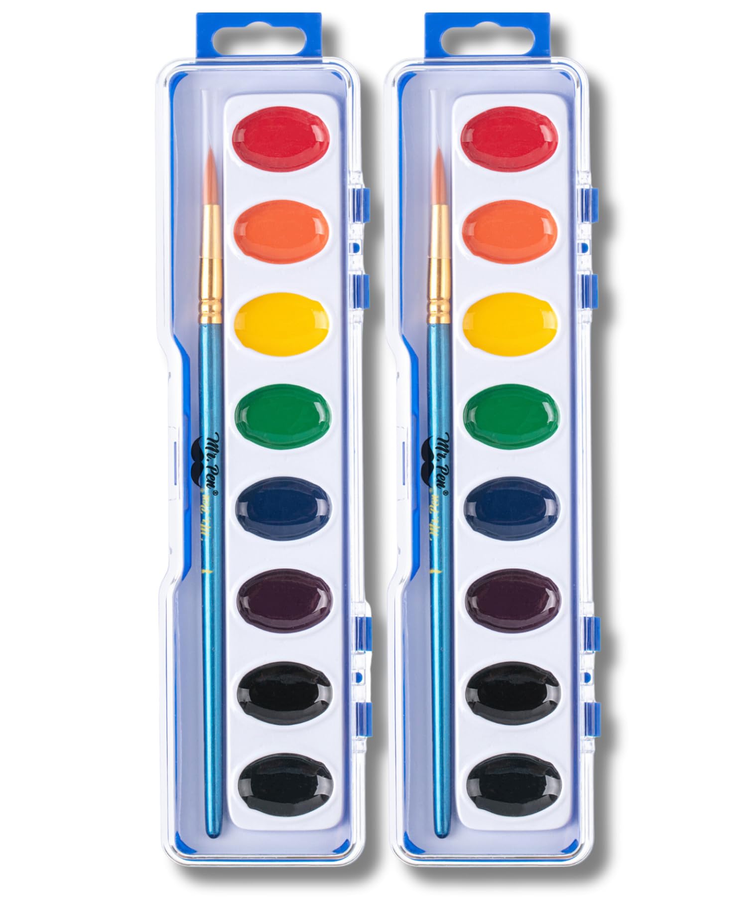 Mr. Pen washable watercolors 2-pack display for vibrant color options and easy cleanup