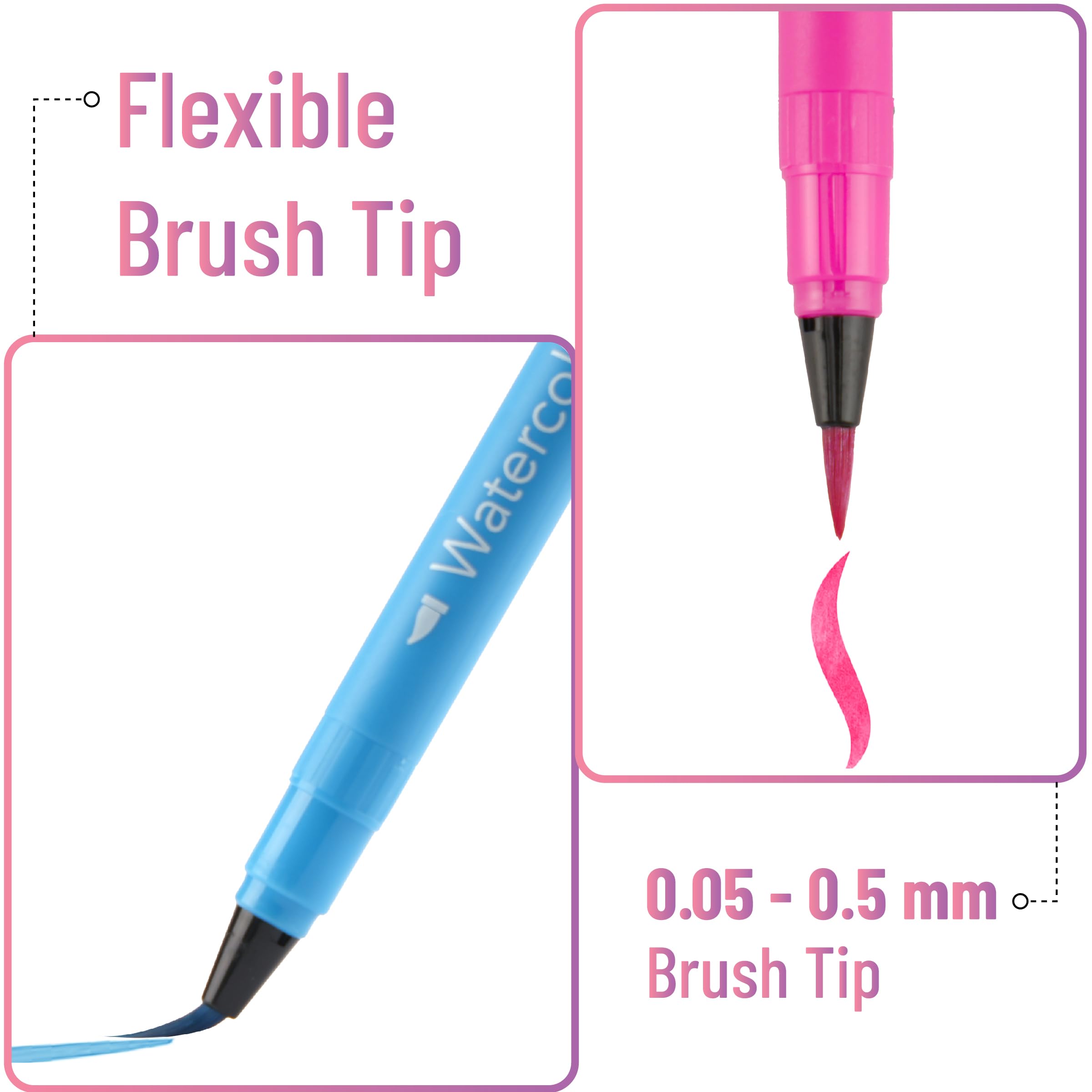 Mr. Pen watercolor brush pens vibrant colors enable seamless blends and washes