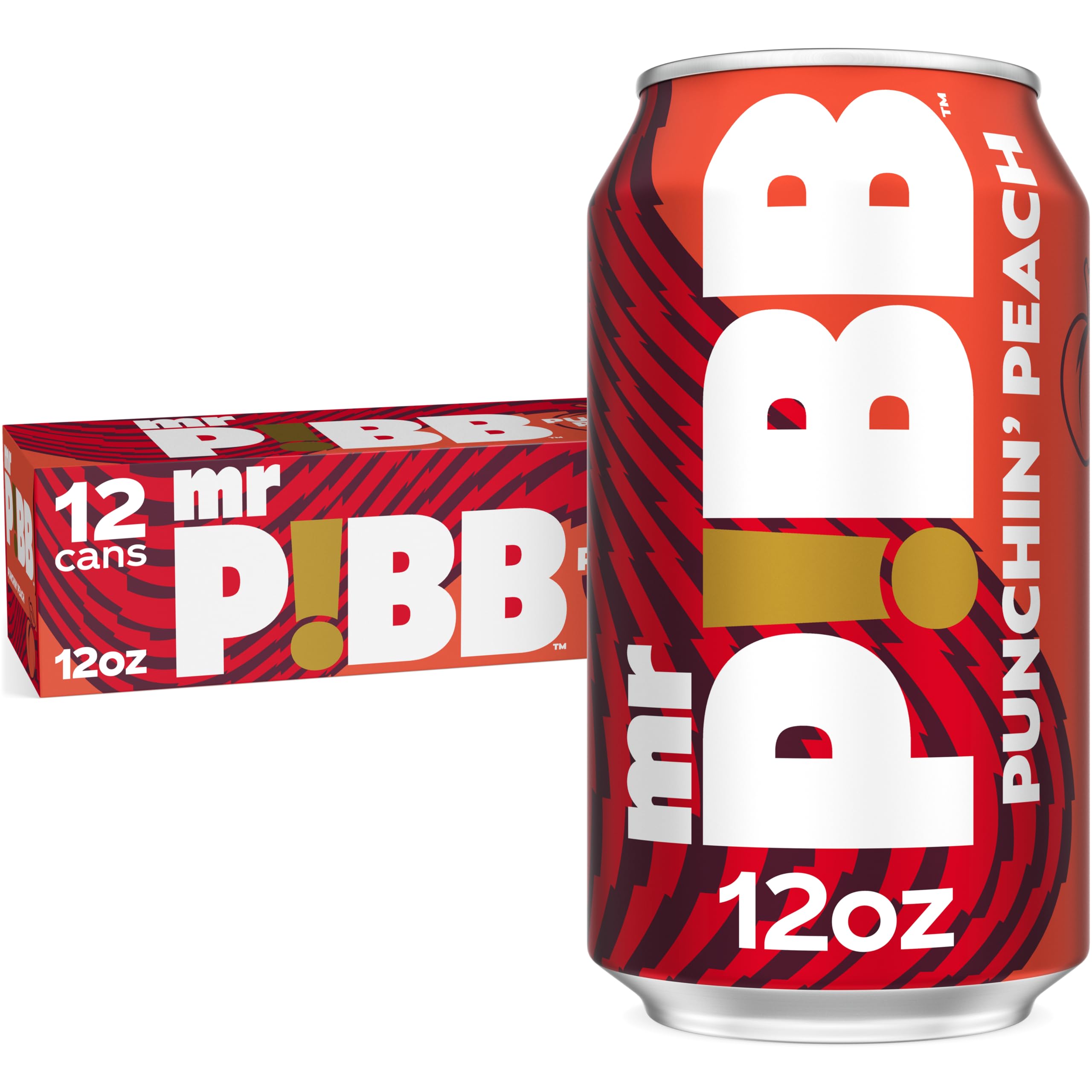 MR PIBB Punchin' Peach can back view showing packaging and flavor details