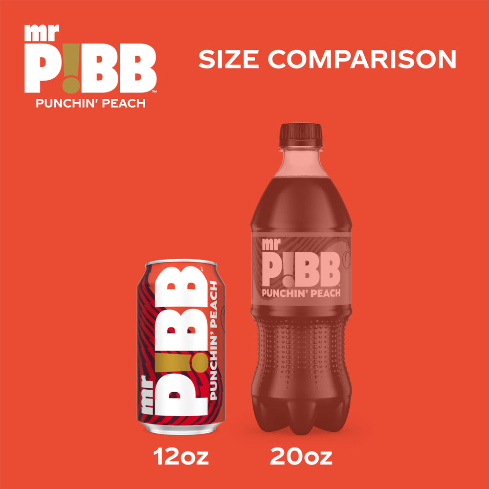 MR PIBB Punchin' Peach can stack neatly on a bar or fridge