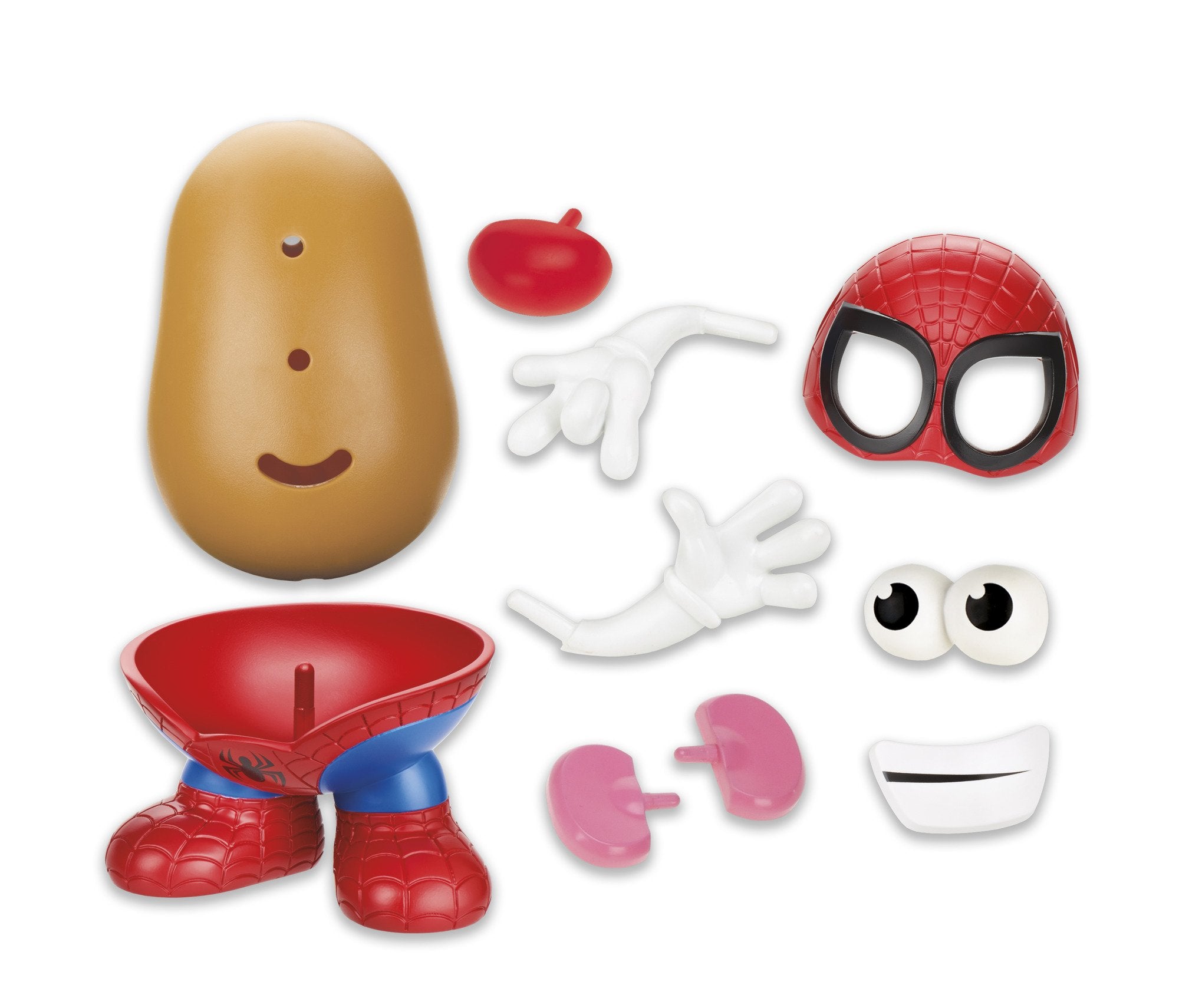 Mr. Potato Head base and parts layout supports mix-and-match options
