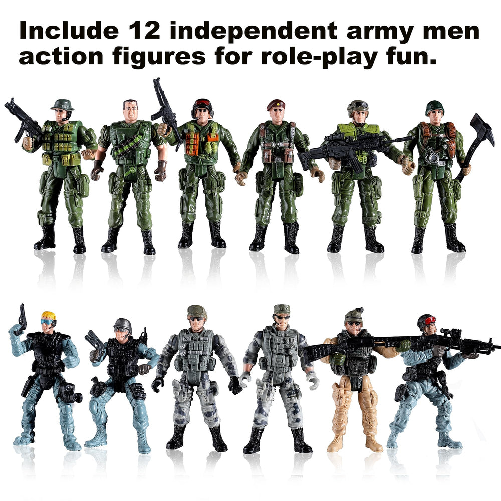 Mr.River Army figures stand at 3.75 inches for easy handling.