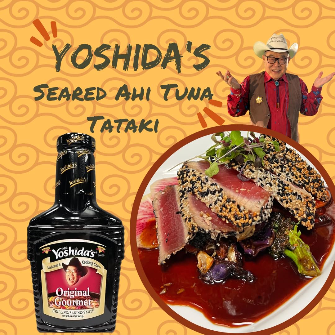 Close-up of ingredients and glossy sauce from Mr. Yoshida's.