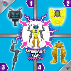 MRBEAST LAB Hybrids two-figures assembly highlights customizable action figures for imaginative storytelling.