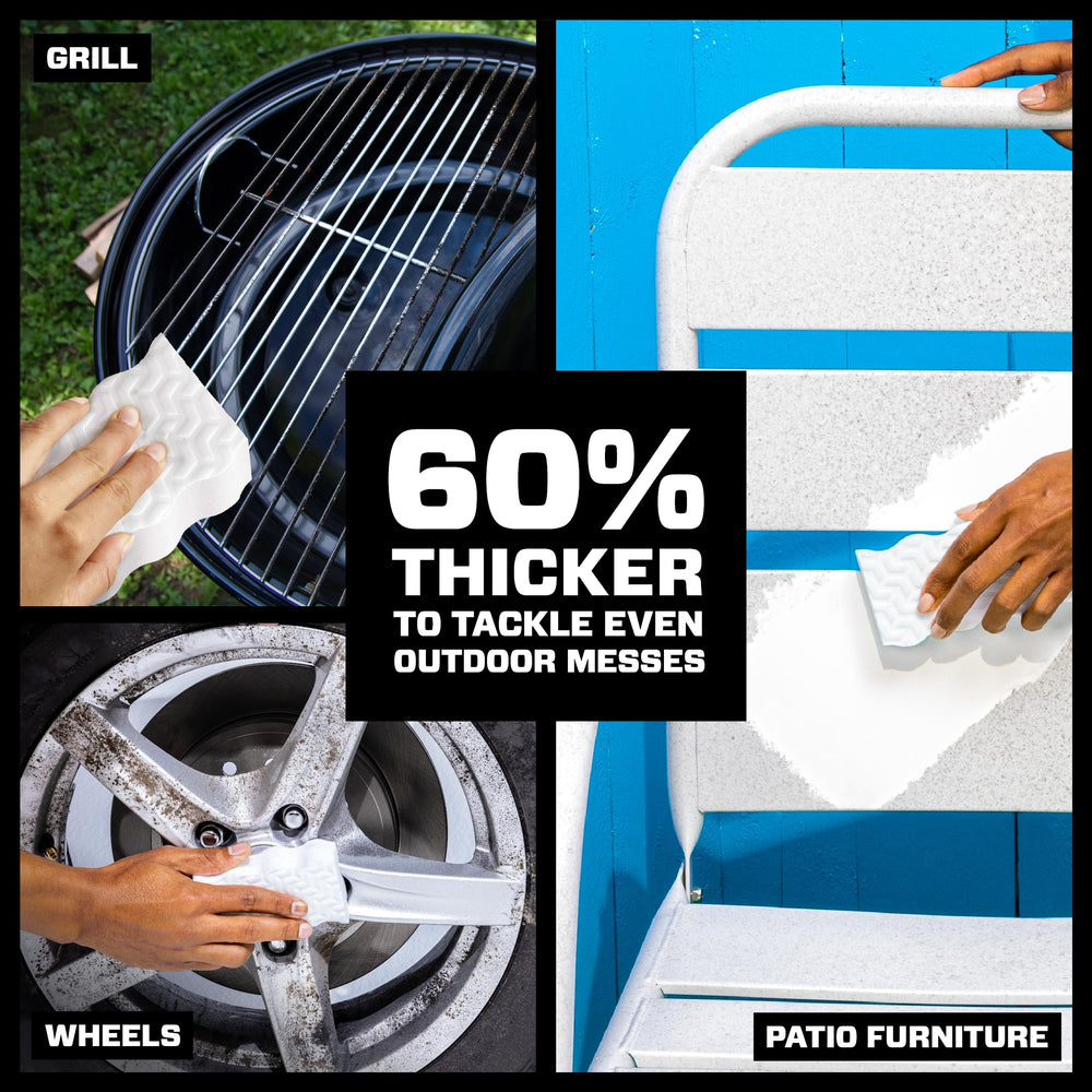 Mr. Clean Magic Eraser Ultra Thick wipes away wall marks cleanly
