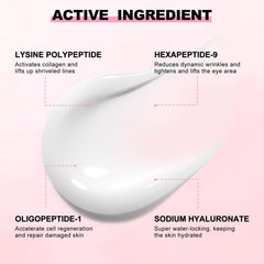 Close-up of Mrlilei beauty eye cream texture showing quick-absorbing hydration
