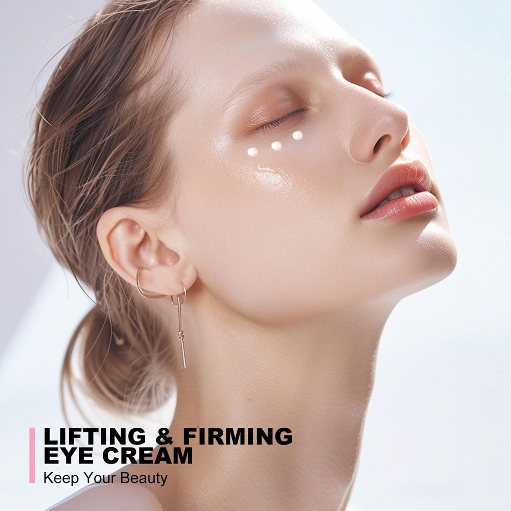Under-eye area application demonstrates targeted care for puffiness and dark circles