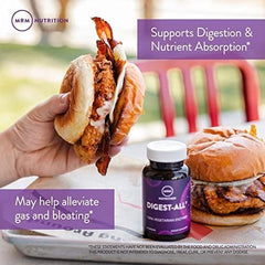 MRM Digest-All bottle back with label details and ingredient highlights.