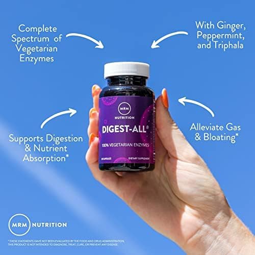 MRM Digest-All label closeup shows gluten-free and vegetarian formula.