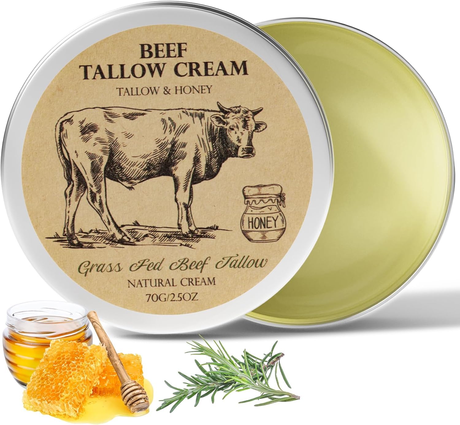 MROUVIK beef tallow skin jar with rich, nourishing balm for hydration