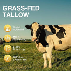 MROUVIK grass-fed beef tallow bottle highlights natural ingredients