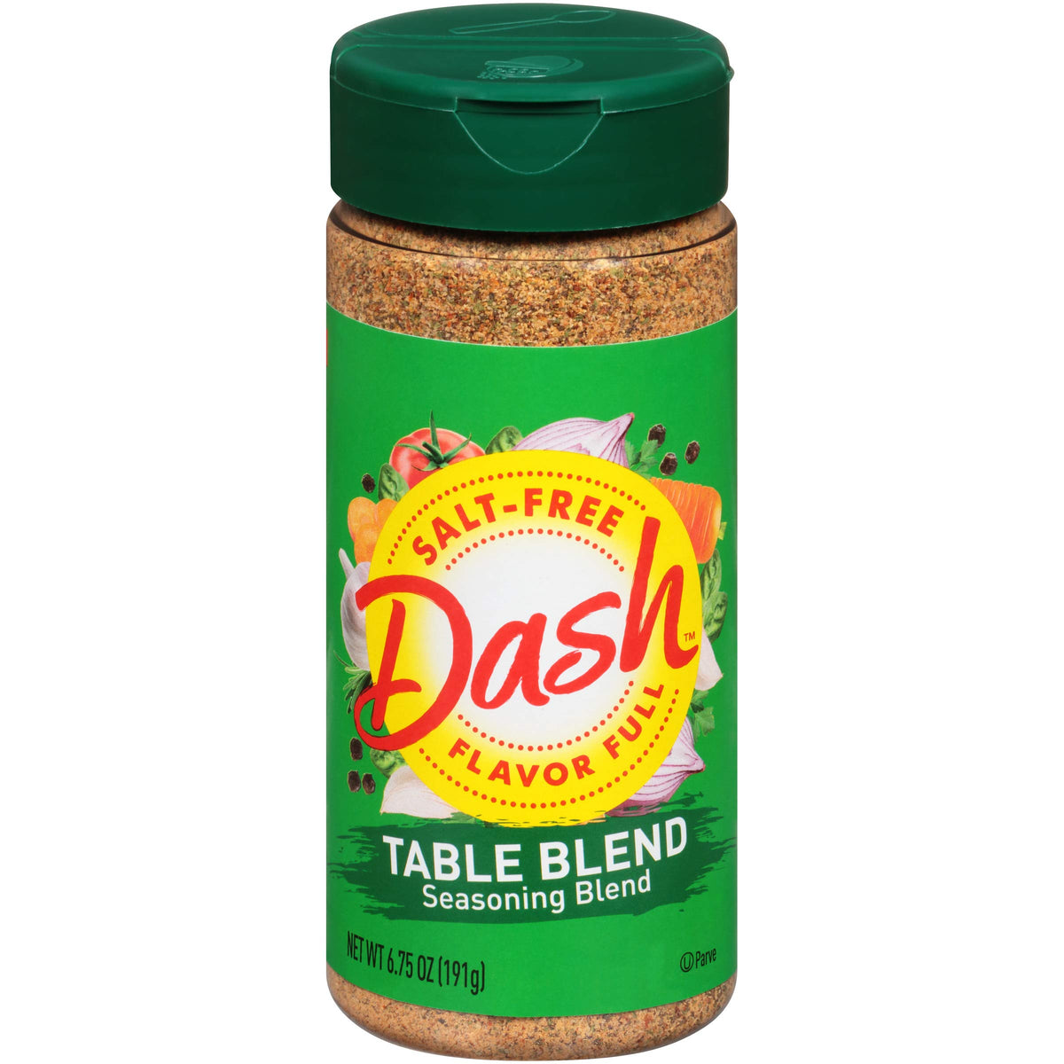 Mrs. Dash table blend bottle front, salt-free flavor for quick meals