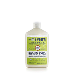 Mrs. Meyer's Clean Day baking soda cream cleaner bottle with lemon verbena scent for fresh kitchens.