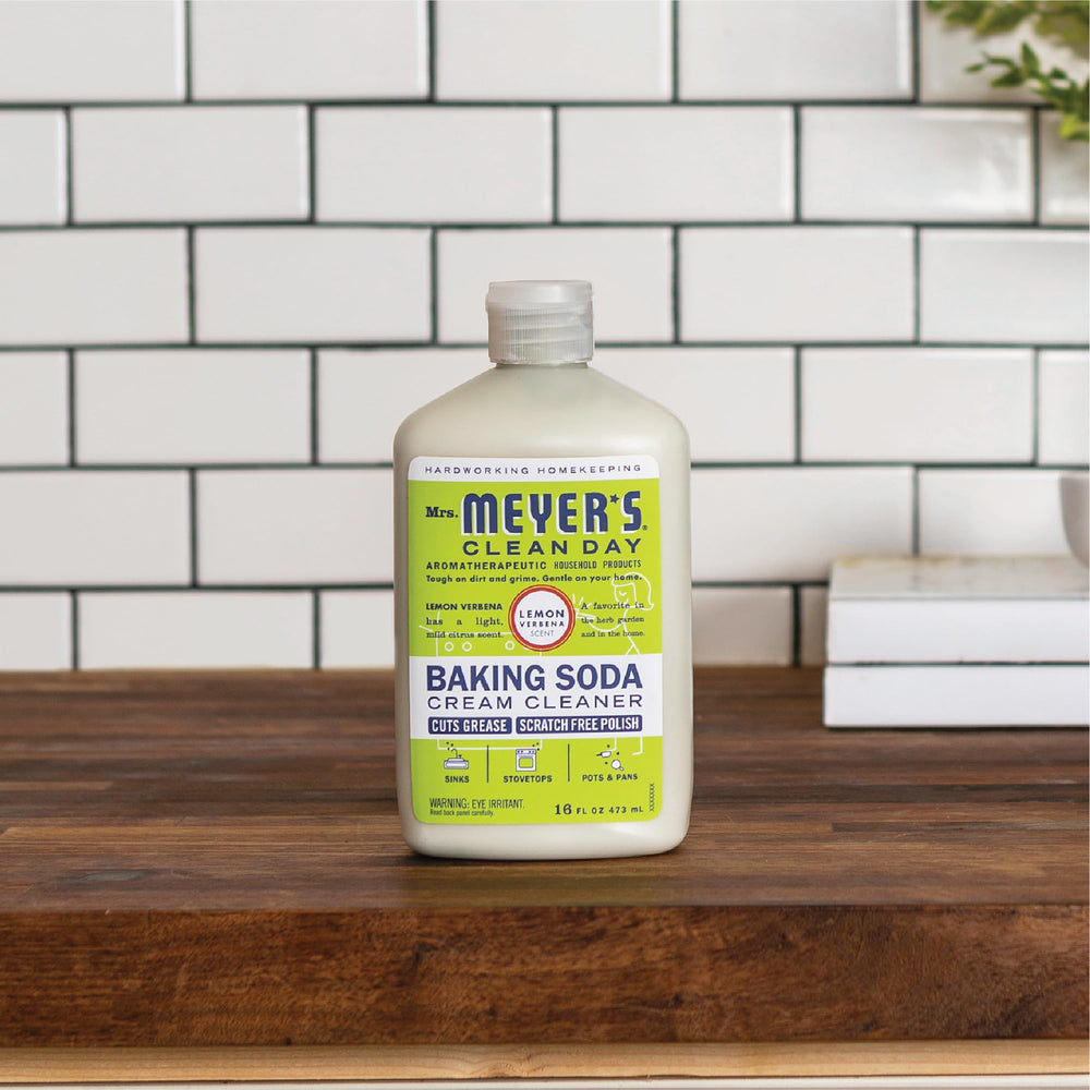 Mrs. Meyer's lemon verbena scent adds freshness during kitchen cleaning.