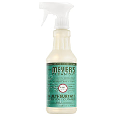 Mrs. Meyer's Clean Day Basil spray bottle for multi-surface cleaning and odor refresh.