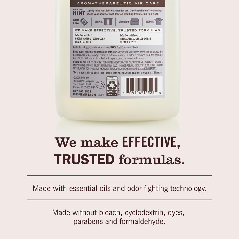 Mrs. Meyer’s Clean Day long-lasting lavender scent keeps textiles fresh for days.