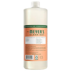 Mrs. Meyer's geranium pour demonstrates easy stain treatment on tough spots
