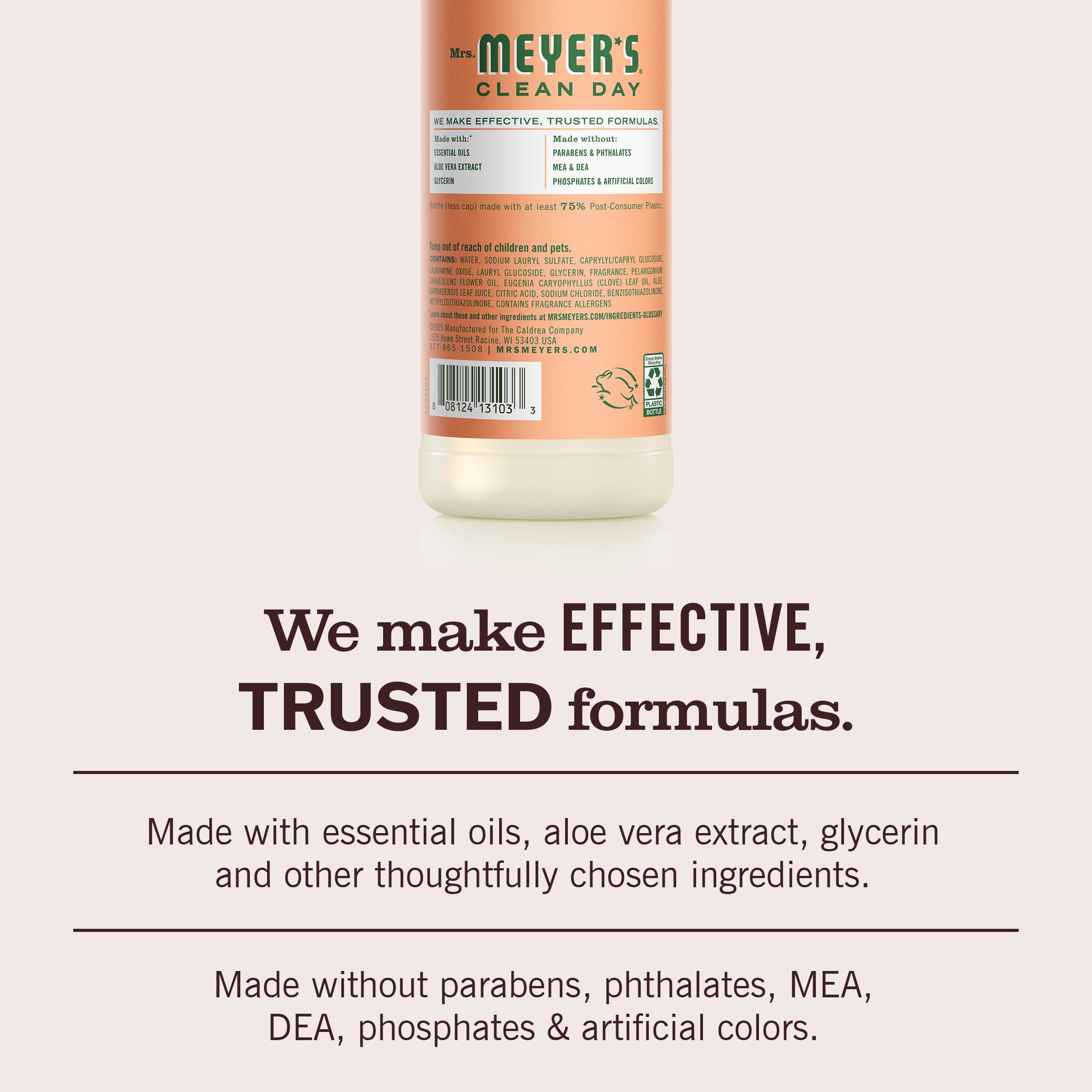 Hand-wash friendly formula cleans grease without harsh residue