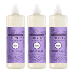 Mrs. Meyer's Clean Day Lilac dish soap bottle ready for fast grease removal.