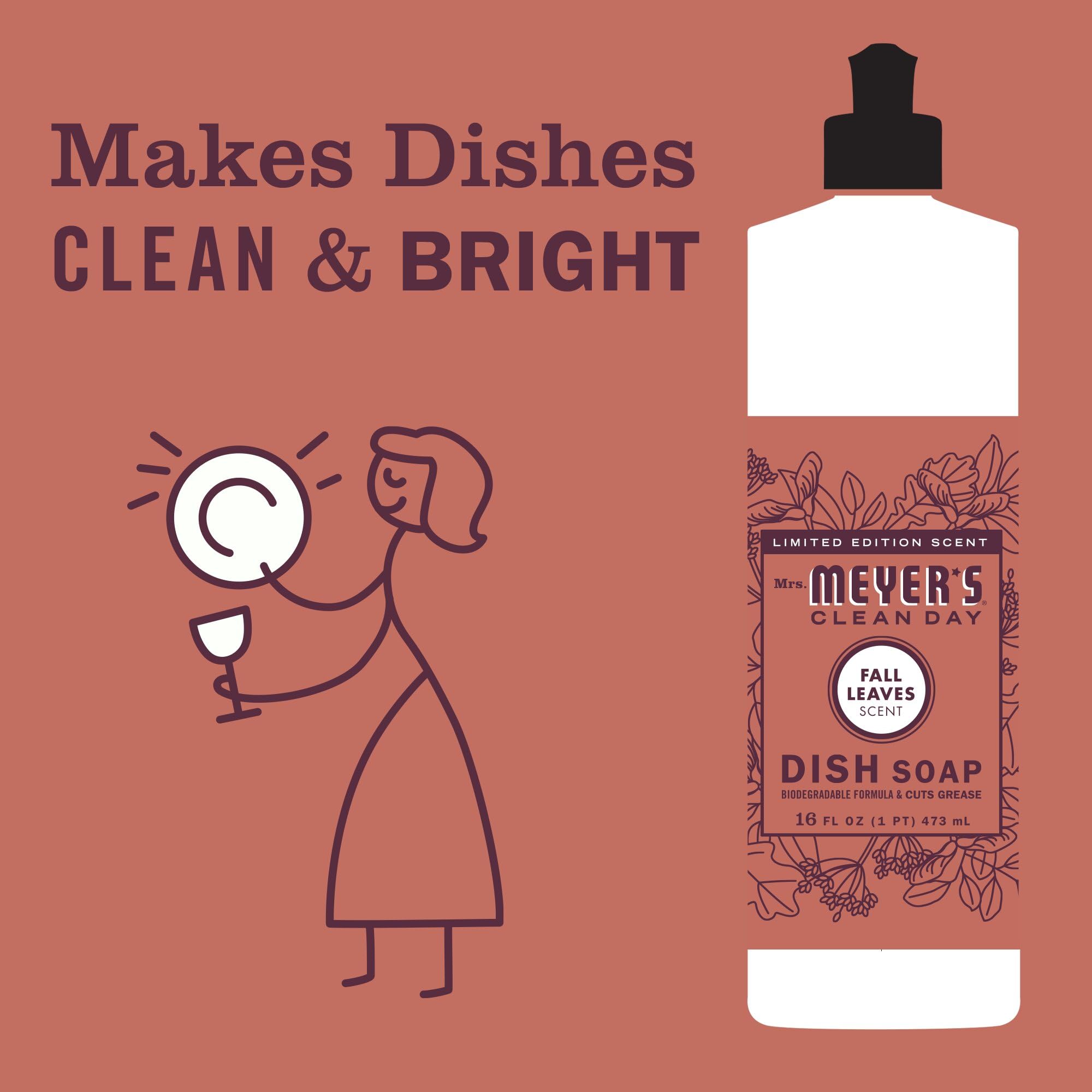 Pack of three Mrs. Meyer's Clean Day dish soaps on a shelf.