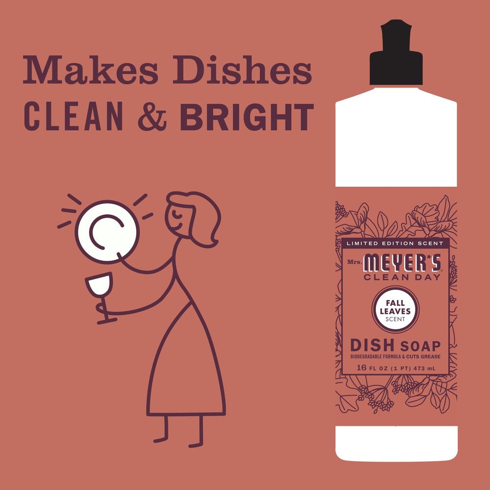 Pack of three Mrs. Meyer's Clean Day dish soaps on a shelf.