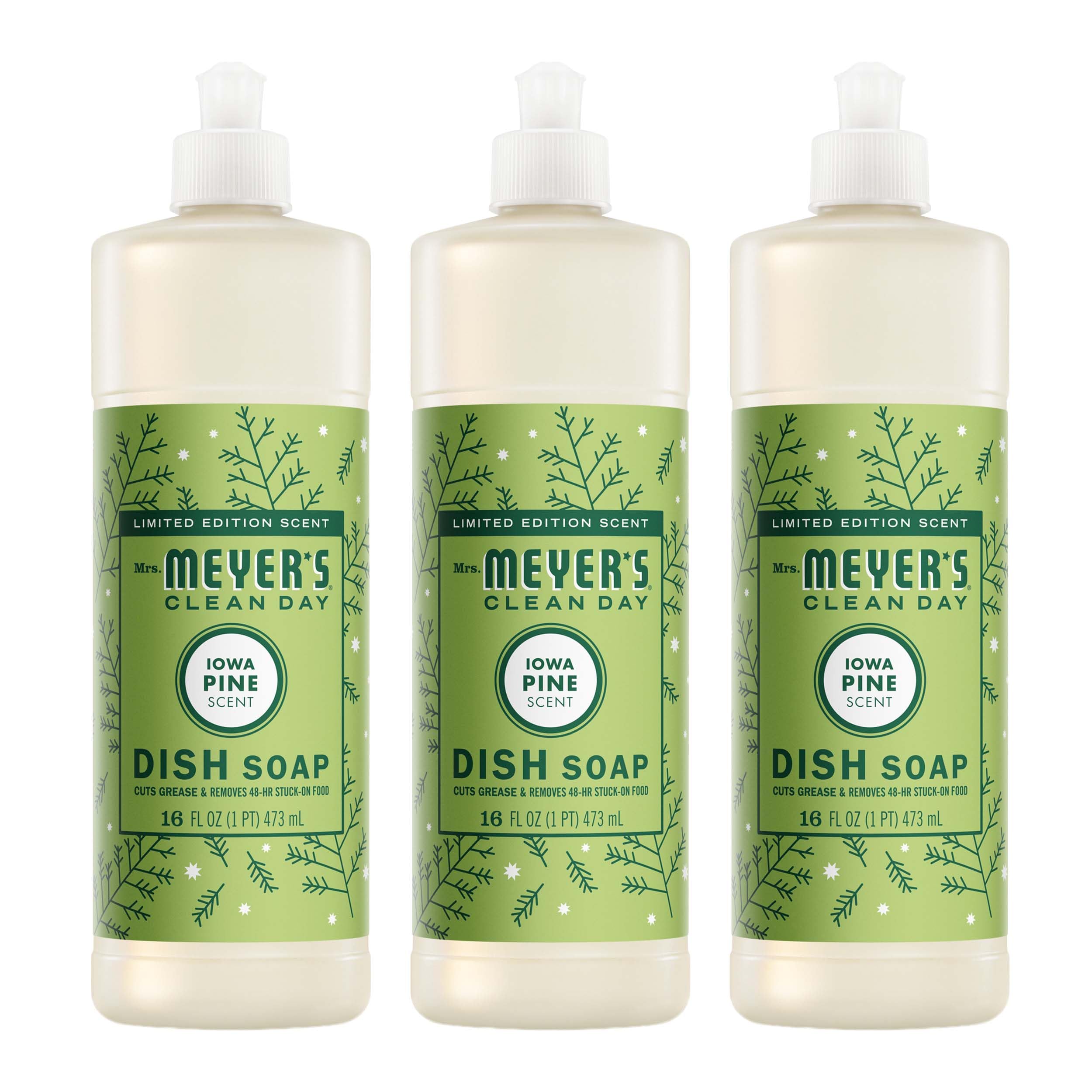 Mrs. Meyer's Clean Day Iowa Pine bottle ready for kitchen cleanup.