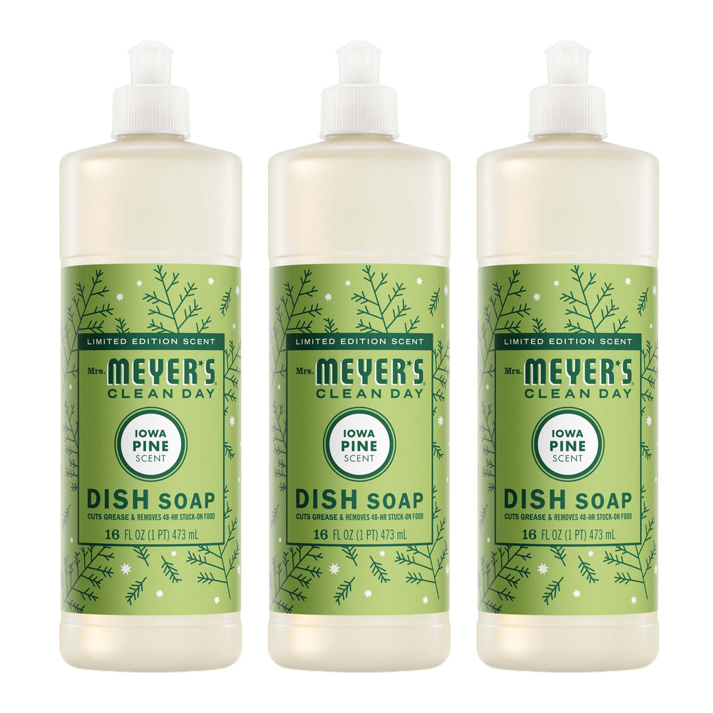 Mrs. Meyer's Clean Day Iowa Pine bottle ready for kitchen cleanup.